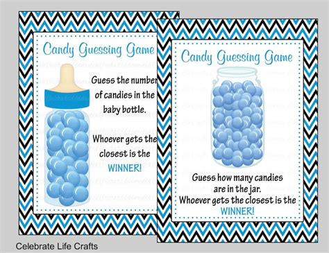 Baby Shower Candy Bottle Or Candy Jar Guessing Game Sign And Etsy