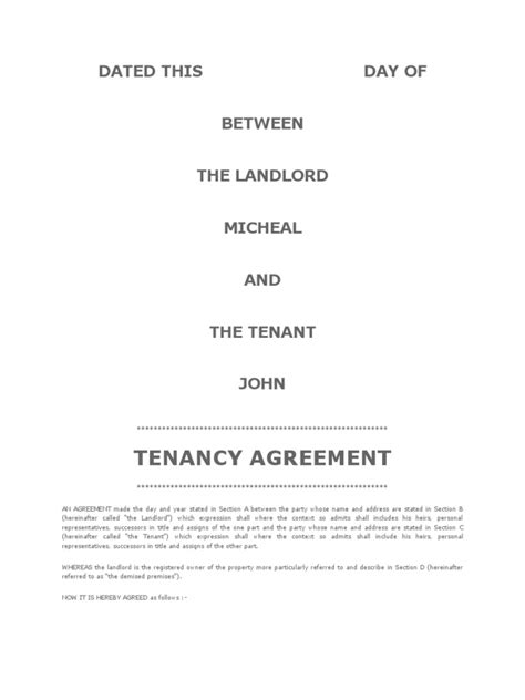 Rental － 200 × 12 ÷ 250 × 1 (and 2, 3) years※above stamping fee + documentation fee is required when ask agent to do deal. Tenancy Agreement Malaysia | Leasehold Estate | Landlord