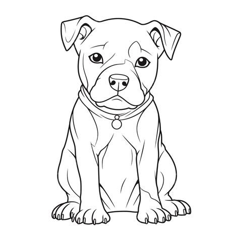 Simple Pitbull Dog Drawing