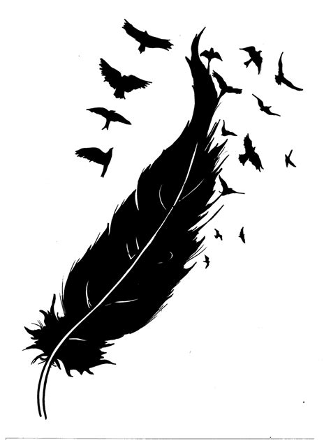 “feather Into Birds” Sketch For Tattoo Design › Tattoo