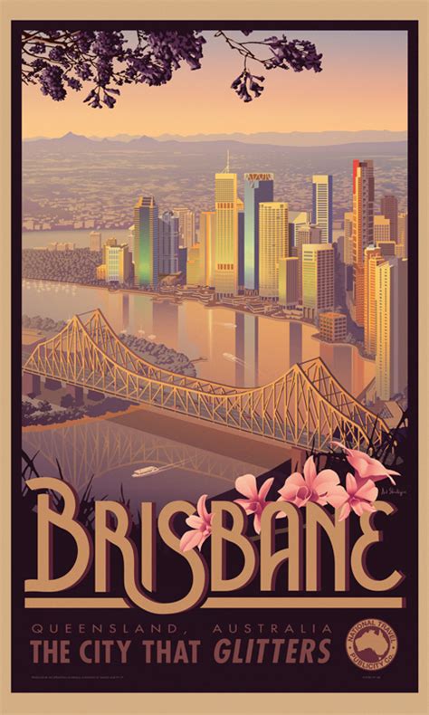 Nuggets only you could discover. Brisbane - Australian Vintage Retro Travel Poster