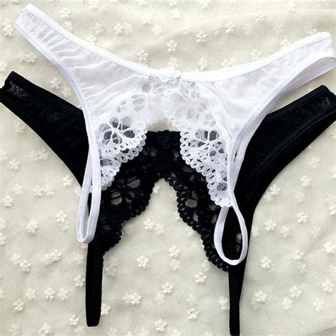 Lace Temptation Open Crotuch G Strings Thongs Tangas Sexy Panties Underwear Women Female