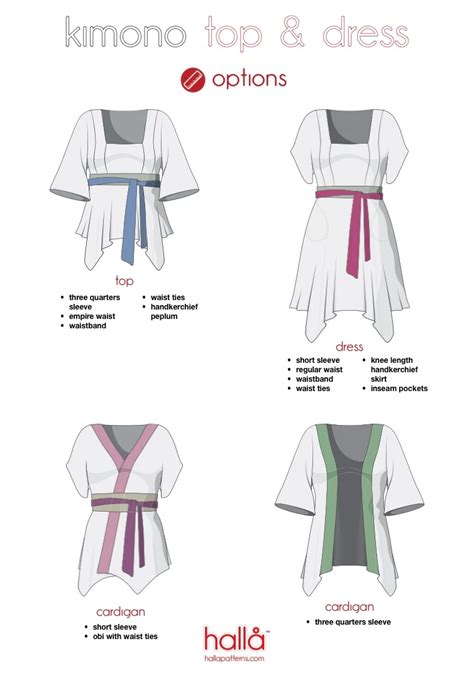 Kimono Top And Dress For Women Hallå Patterns Kimono Sleeve Top