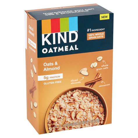 Kind Breakfast Instant Oatmeal Oats And Cinnamon Almond With Whole