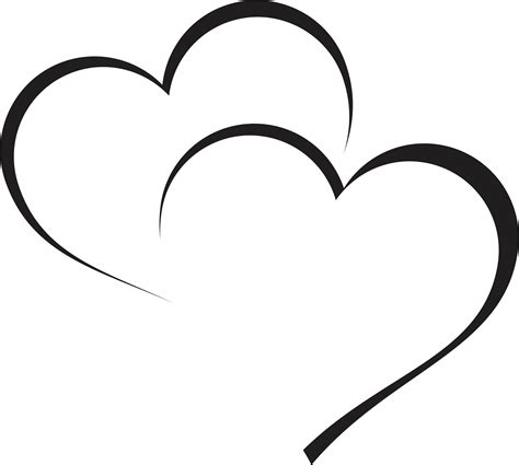 Download Heart Clipart Clipart Out Line Transparent Heart With Black