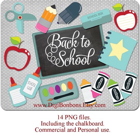 School Supplies Clip Art ~ Graphics ~ Creative Market