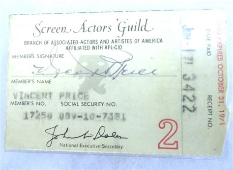 Maybe you would like to learn more about one of these? Dr. Gangrene's Mad Blog: Vincentennial Post #12 - Vincent Price's Screen Actor's Guild Card