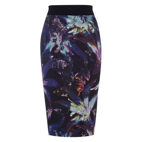 Sexy Midi Body Con Skirts With Floral Oil Painting 197 Liked On