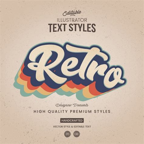 Premium Vector Retro Illustrator Text Style