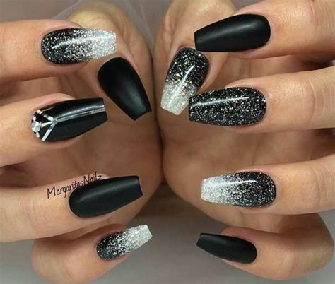Pin By Sandy Snyder On Nails Ombre Nails Glitter Black Acrylic Nail