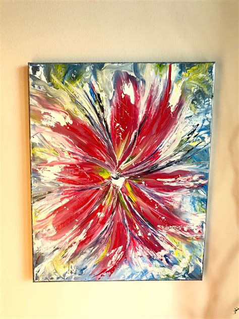 Abstract Oil Painting Flower 16x20 Wall Decor Oil Art Original Artwork