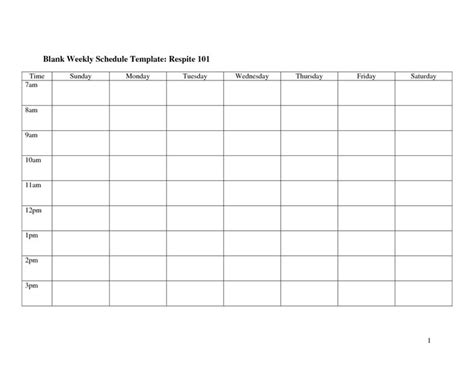 15 Blank Schedule Template Images Blank Weekly Work With Blank