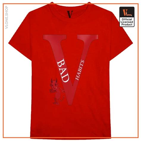 Vlone T Shirts Vlone Bad Habits T Shirt Vl2409 Vlone Shop