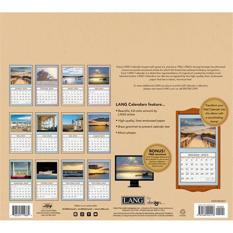 Lang Seaside 2023 Wall Calendar Printable Word Searches
