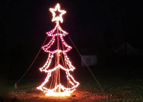 Large Outdoor Lit Wire Frame Christmas Tree Ebth