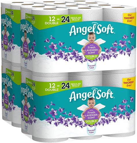 Angel Soft Fresh Lavender Scented Toilet Paper 12 Rolls 4 Pack