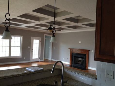 Considering a coffered ceiling in your own abode? Coffered ceiling lights