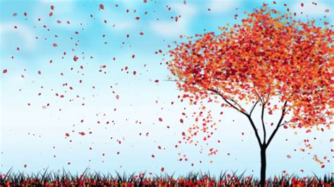Autumn Tree Falling Leaves Semless Background Motion Background 0030