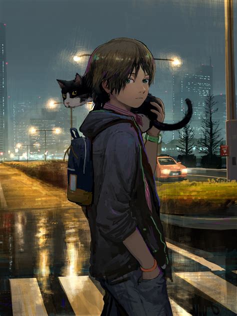 Sad Anime Boy Standing In The Rain Anime Boy Rain Wallpapers