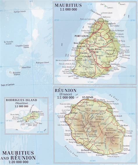 Mauritius And Reunion Maps