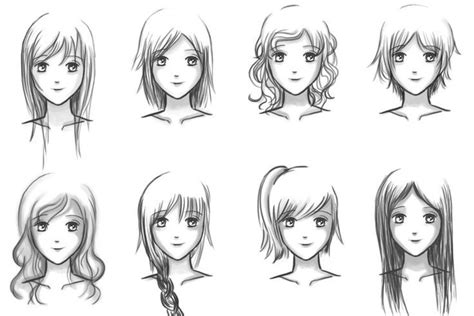 How To Draw Female Girls Anime Hairstyles ⋆ Anime And Manga Manga Hair