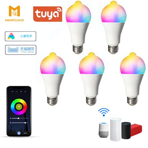 2021 Tuya 9w Wifi Smart Light Bulb E27 Pir Motion Sensor Led Night