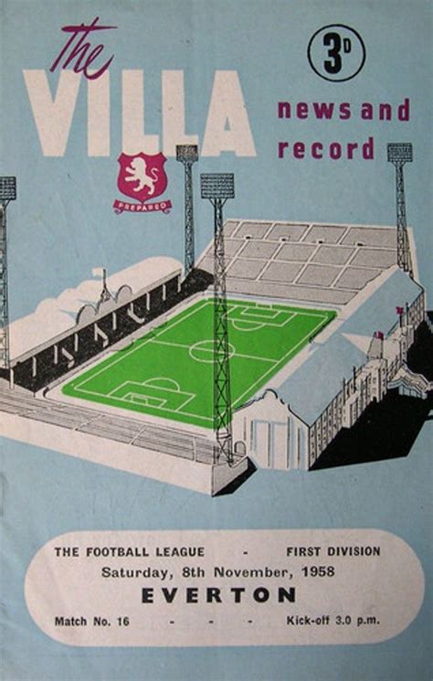 Aston Villa V Everton 1958 59 Match Programme Aston Villa Aston