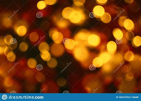 Abstract Defocused Circular Golden Luxury Gold Glitter Bokeh Lights