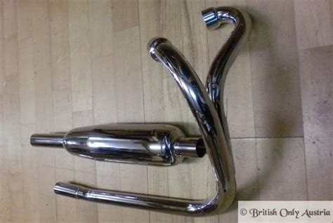 Triumph Siamese Exhaust Pipes And Silencer Tr6t120 Unit 650ccm Set