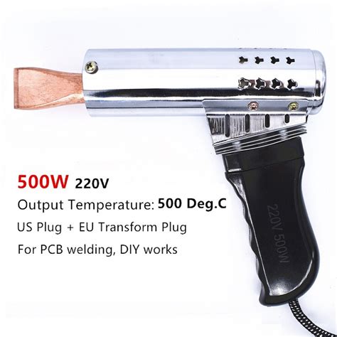500w 220v Soldering Iron Heavy Duty Chisel Tip Tool Point Copper Craft