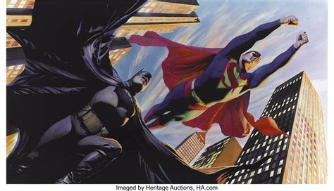 Alex Ross Superman And Batman Worlds Finest Limited Edition Print