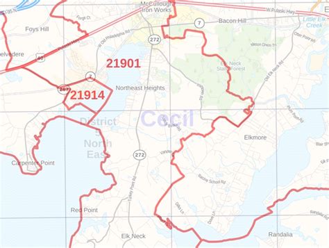 Cecil County Md Zip Code Map