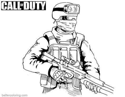 Call Of Duty Black Ops Coloring Pages Sketch Coloring Page