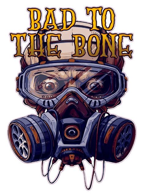 Bad To The Bone Nitro Skull Decal Sticker Skull Decal Bad To The