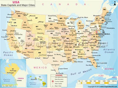 Map Of United States And Canada With Major Cities