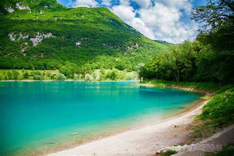 Turquoise Water In Lake Tenno Stock Image Image Of Nature Green