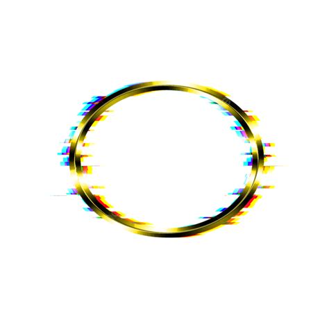 Color Gradation Hd Transparent Golden Circle Frame And Color Gradation
