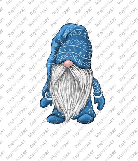 Christmas Gnome Png Scandinavian Blue Gnomes Clipart Nordic Etsy En