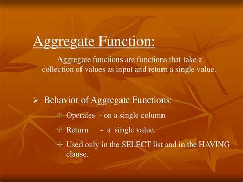 Ppt Aggregate Functions Powerpoint Presentation Free Download Id