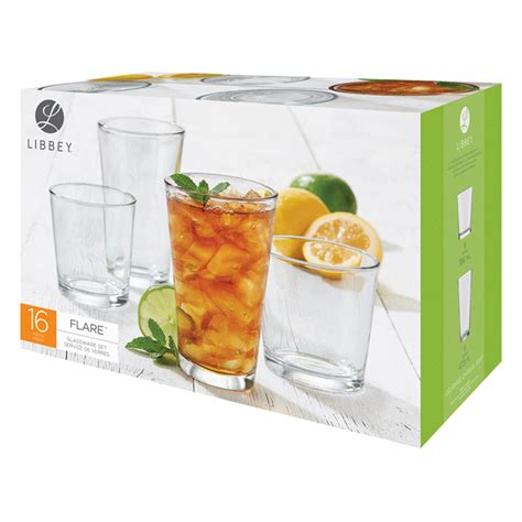 Libbey Flare 16 Pc Cooler Set Drinking Glasses Meijer Grocery Pharmacy Home And More