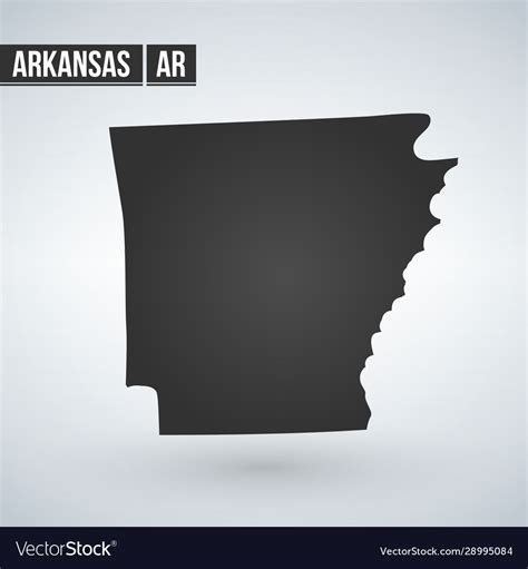 Map Us State Arkansas On A White Royalty Free Vector Image