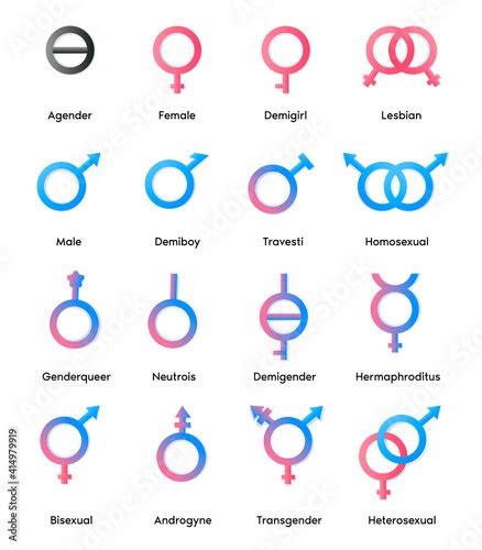 vector linear pink and blue icons of gender symbols and its combinations male female