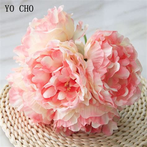 Yo Cho Peony Bouquet Bride Wedding Flower Bouquet Artificial Flower 5