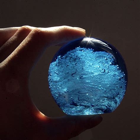 Blue Ocean Glass Orb Paperweight Apollobox