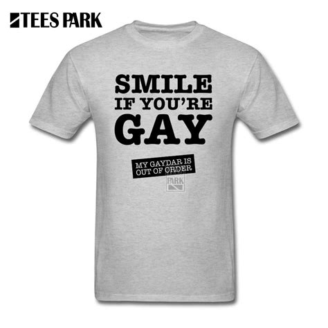 Funny Tee Shirts Smile If Youre Gay Adult T Shirt Gay Pride Crew Neck
