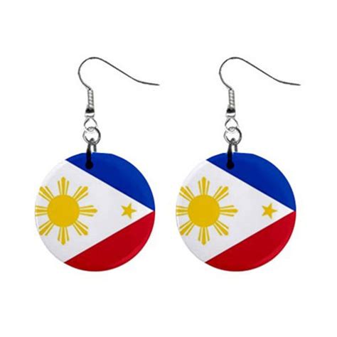 Best New Philippines Filipino Flag 1 Button Earrings Etsy