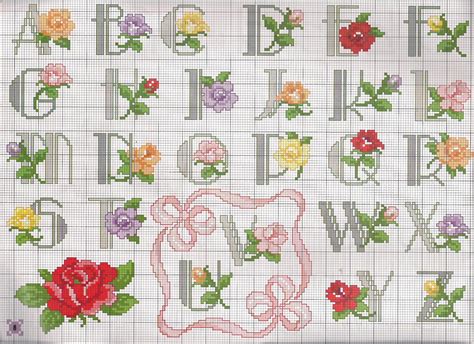 3 fleurs de cerisier (bande pour coussin). alphabet fleuri - toutes-les-grilles.com grilles gratuites ...