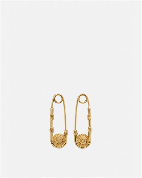 Safety Pin Earrings Gold Versace Us