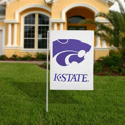 Kansas State Wildcats White Applique Garden Flag