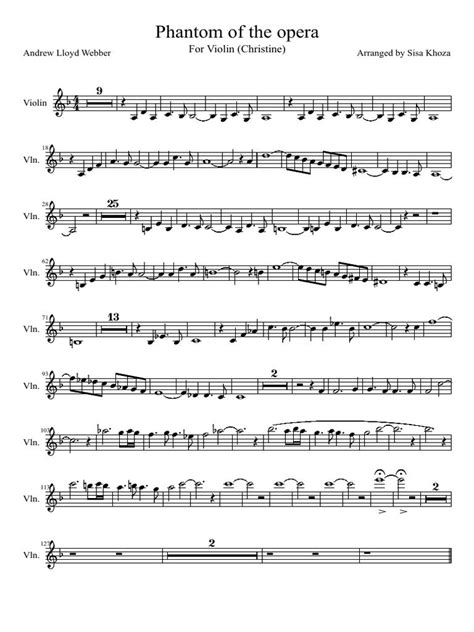 (a main production partner) distributed the film in the usa, and universal pictures (producers and/or distributors of the 1925, 1943, and 1962 adaptations of the book) released the film. Phantom of the Opera (Violin part).pdf | Violin sheet music, Free violin sheet music, Violin sheet